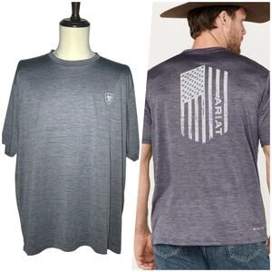 Ariat | Men | AriatTek Heather Vertical Flag Graphic SS Performance Tee | XXL